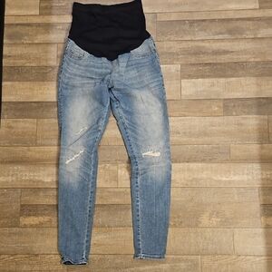 Liz Lange Blue Distressed Maternity Jeggings
